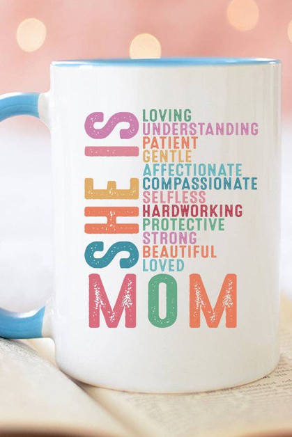 CALI BOUTIQUE, Mom Gifts She Is Mom Loving Patient Gentle Coffee Mug Cup, 967224c