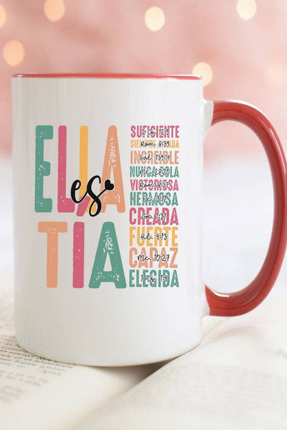 CALI BOUTIQUE, Ella es Tia Stack Colorful Coffee Mug Cup Gift, 969224c
