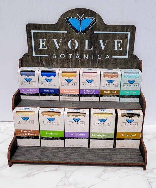 Evolve Botanica, Soap or Product Display - Mini Shelf (Filled - Mixed Soaps), EV-KIT-SMFILLBEST