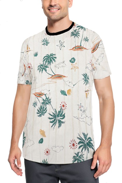 WEIV, All Over Print Tropical Short Sleeve Tshirt Tee, AP11