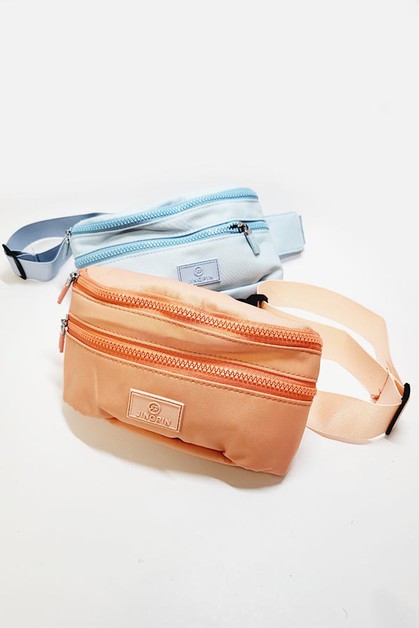 FUNTEZE, Double Zipper Belt Bag, BA2333