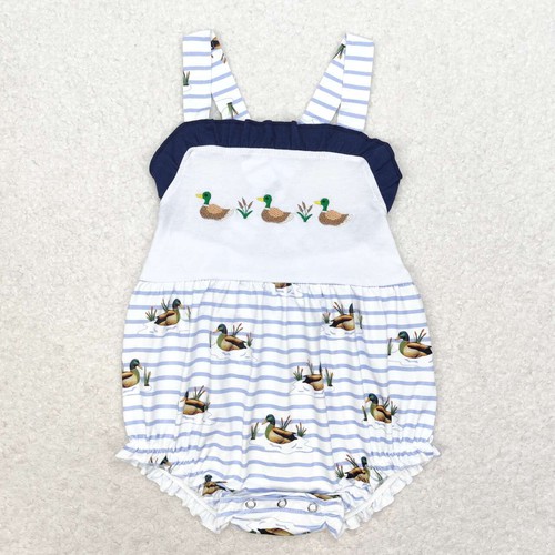 Yawoo Garments, Stripe duck baby girls summer romper, SR1584