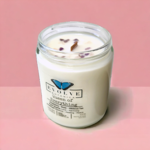 Evolve Botanica, Wood Wick Gem Soy Candle - Queen of Everything (Mother`s Day, EV-SCW-Queen9