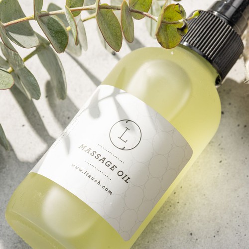 Lizush, Fresh Eucalyptus Massage Oil - Frosted Glass Bottle (4oz), Massage_R