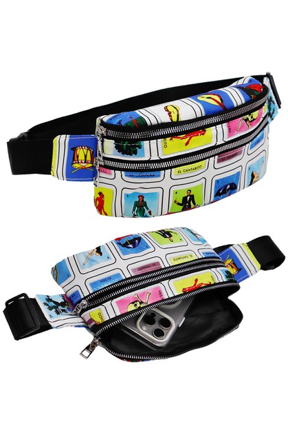 CAP ZONE, Loteria Matte Padded Waist Bum Belt Bag Fanny Pack, Bag-1542-2338