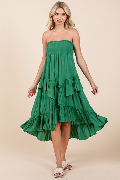 ROLYPOLY, Asymetrical Ruffle Hem Convertible Skirt Dress, KAS1345