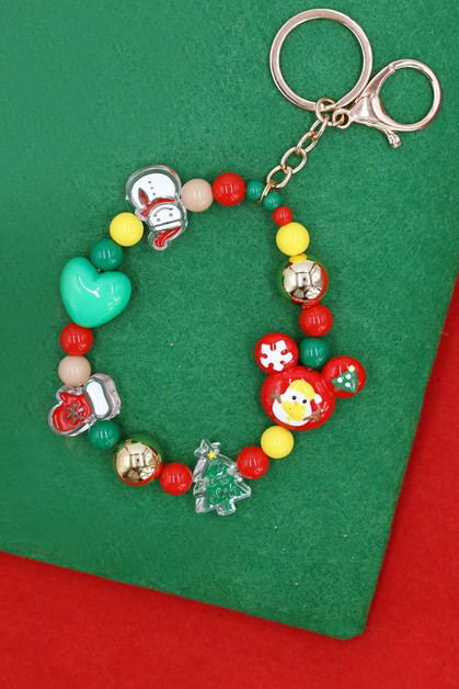 FAME ACCESSORIES, Assorted Bead Christmas Key Chain, MK1007-SP