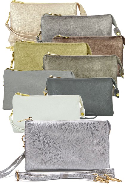 Fashion City, Middle Clutch With Shoulder Strap Metallics, 50-7013-M