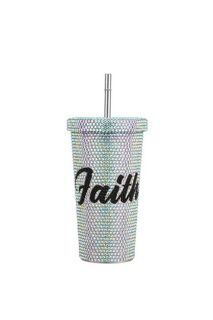 FAME ACCESSORIES, Rhinestone Studded Faith Bling T..., CUP046-NM