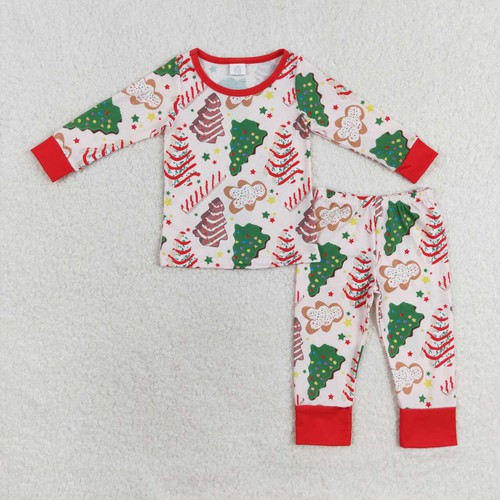 Yawoo Garments, Christmas tree cake gingerbread kids boy bamboo pajamas, BLP0549
