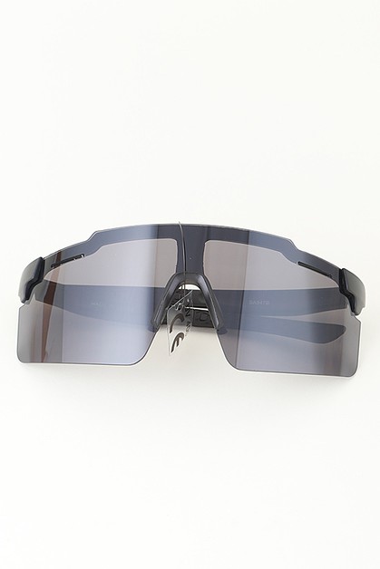 3AM, Black Polycarbonate Mirror Shield Sunglasses, SA947B
