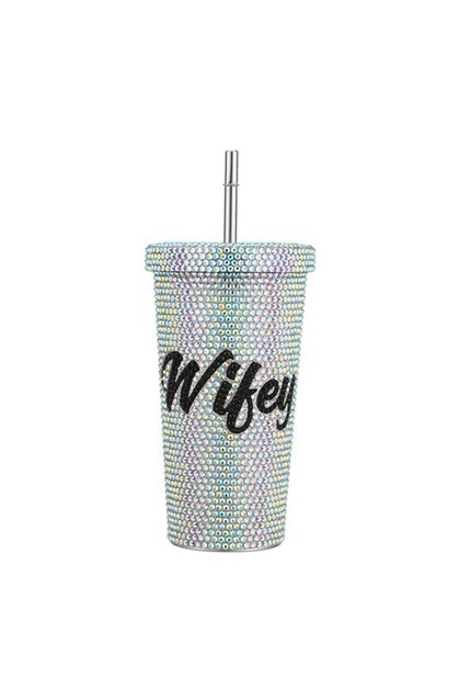 FAME ACCESSORIES, Rhinestone Studded Wifey Bling T..., CUP044-NM