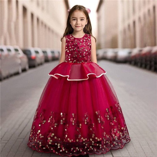 Loprit, Sequin Polka Dot Sleeveless Dress for Kids, ZT-6125036