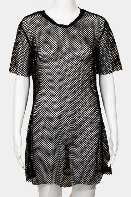 FAME ACCESSORIES, Sheer Mesh Cover Up Dress, MMP7833