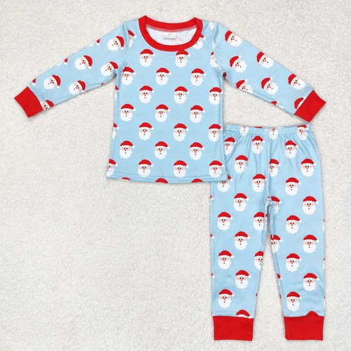 Yawoo Garments, Santa long sleeves kids boys Christmas pajamas, BLP0523
