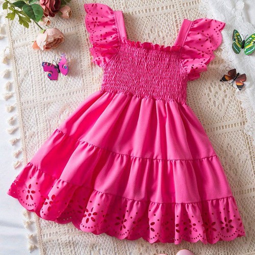 Loprit, Short Sleeve Lace Princess Dress - Solid Color, Perfect for, ZT-6125000