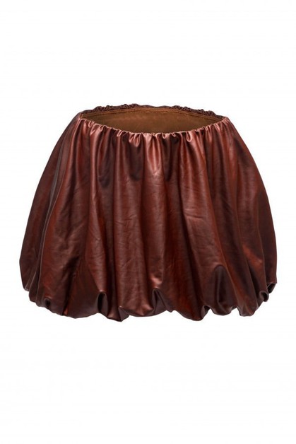 Dorcas Clothing, PLUS SIZE PU Leather Bubble Mini Skirt, DS0144YSXK1