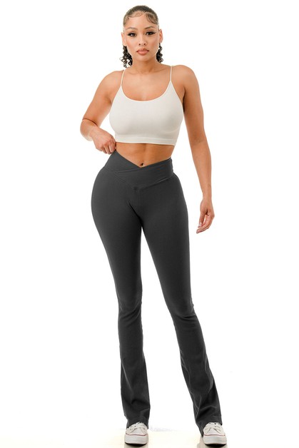 COLOR 5, Activewear seamless cross band yoga leggings, LB0382-Black
