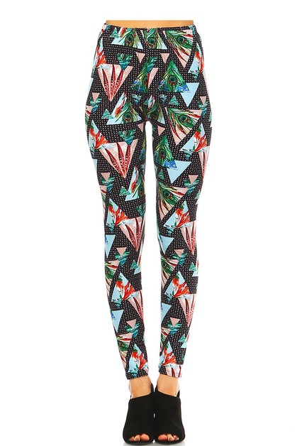 JHP Collection, WOMENS CASUAL MULTI COLOR BRUSHED FULL LEGGINGS, JBT500006