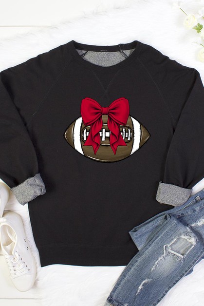 COLOR BEAR, Red Bow Football Graphic Sweatshirts, RT901P-E2504
