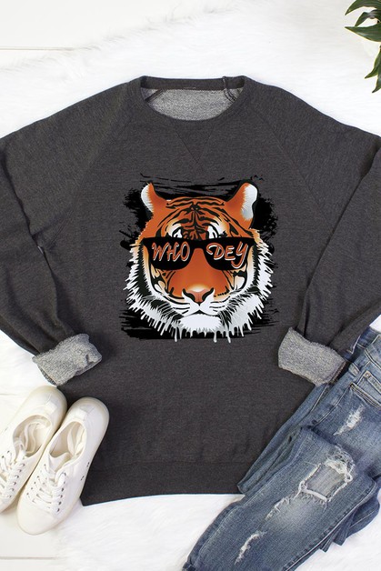 COLOR BEAR, Who Dey Tiger Graphic Sweatshirts, RT901P-E2505