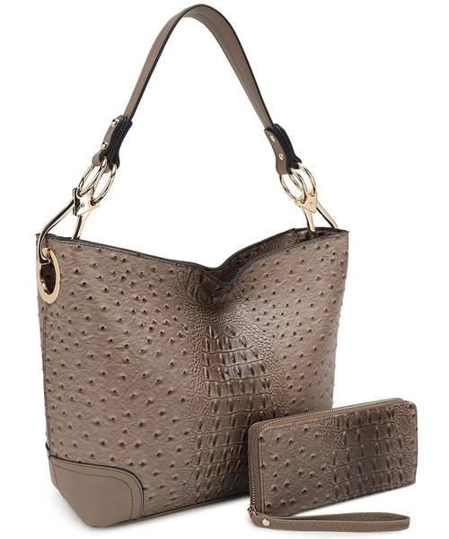 Princess Purse, Ostrich Croc 2-in-1 Bucket Bag, BW1470