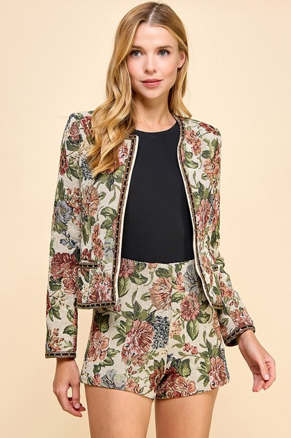 TCEC, Floral Fabric Jacket, CJ6573