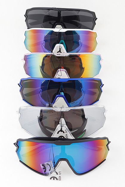 3AM, Zig Zag Polycarbonate Shield Sunglasses, SA945
