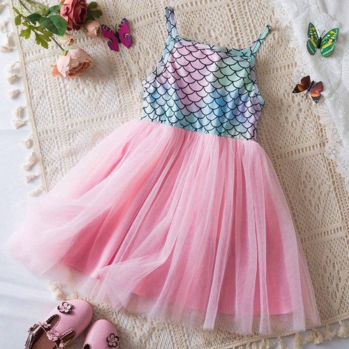 Loprit, Mermaid Print Cami Dress for Girls, ZT-6125004