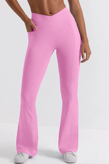 COLOR 5, Premium cross waist fashion yoga pants, LY8238-Lpink