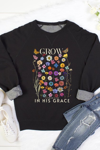 COLOR BEAR, Wild Flowers Grow In Grace  Graphic Sweatshirts, RT901P-E2510