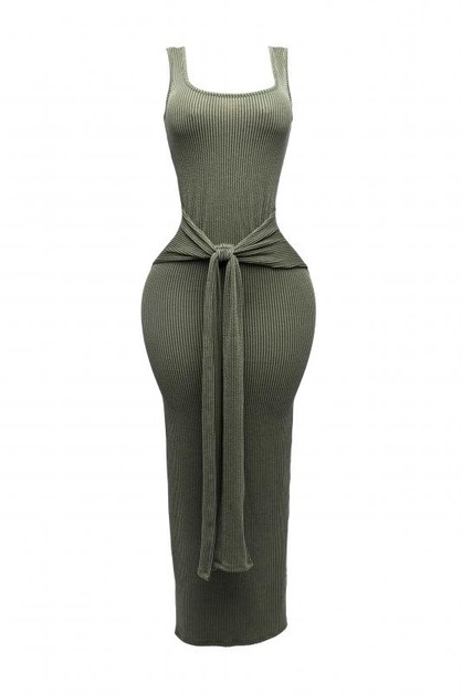 KTOO, Sleeveless tied front maxi dress, SD2472