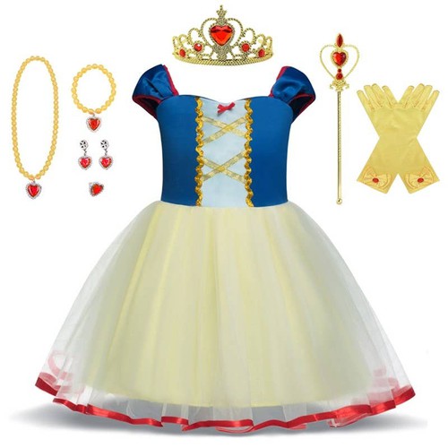 Loprit, Snow White-Inspired Tulle Puffy Dress with Color Block Desig, ZT-6124995