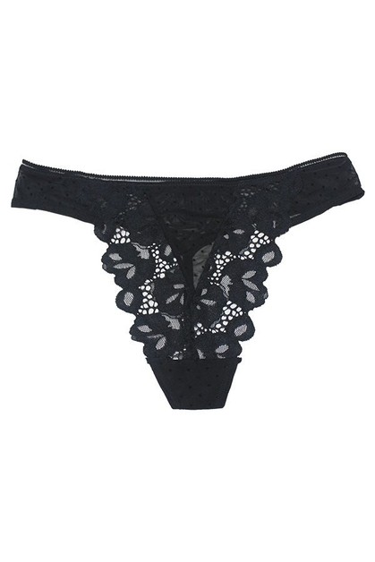 DONNA DI CAPRI, Lace Thong with Elastic Band, YM-90061-THG-S