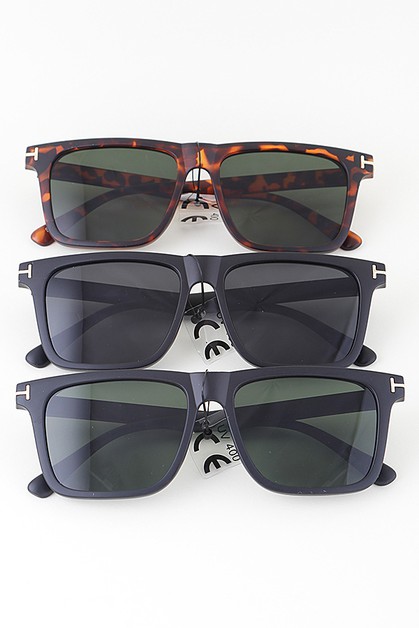 3AM, Straight T Decal Wayfarer Sunglasses, SA958