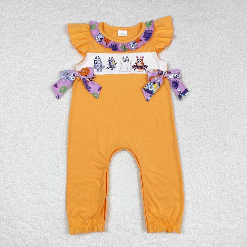 Yawoo Garments, Short sleeves dog baby girl Halloween romper, SR1796