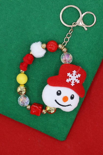 FAME ACCESSORIES, Beaded Snowman Christmas Key Chain, MK1013-SP