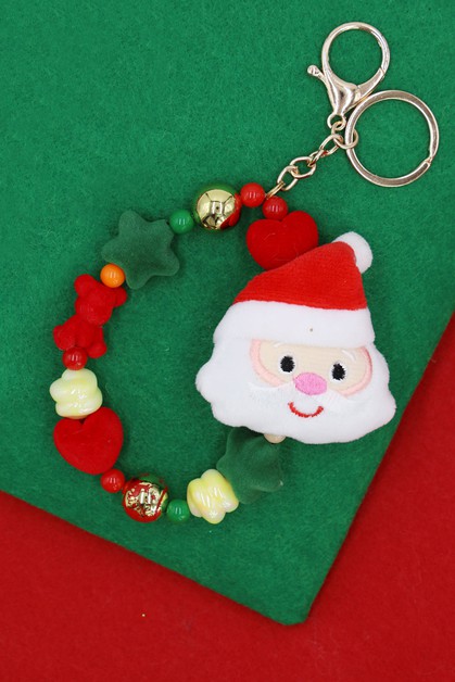 FAME ACCESSORIES, Beaded Santa Claus Christmas Key..., MK1014-SP
