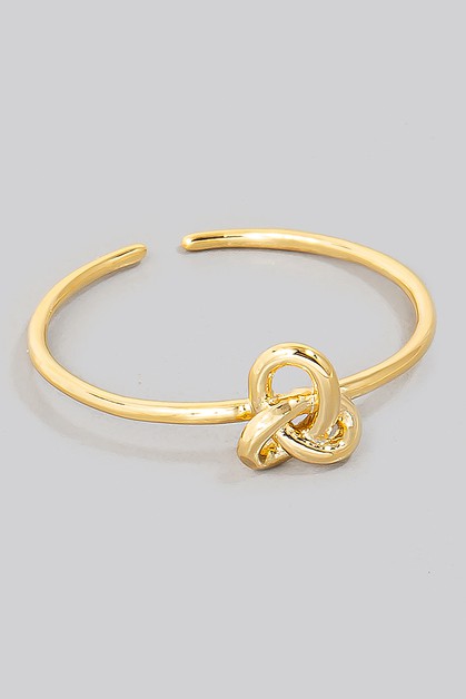 FAME ACCESSORIES, Dainty Metallic Knot Band Ring, IRB095