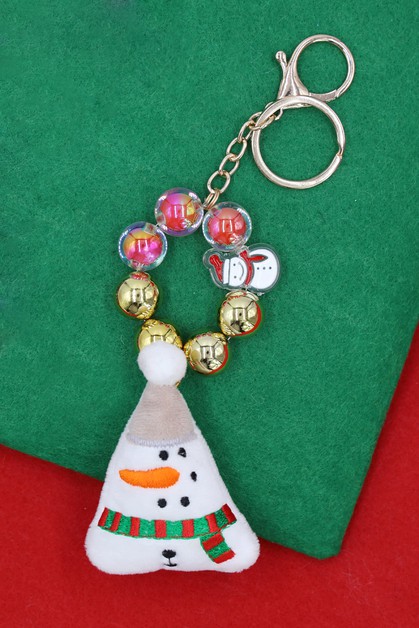 FAME ACCESSORIES, Triangle Snowman Christmas Key C..., MK1004-SP