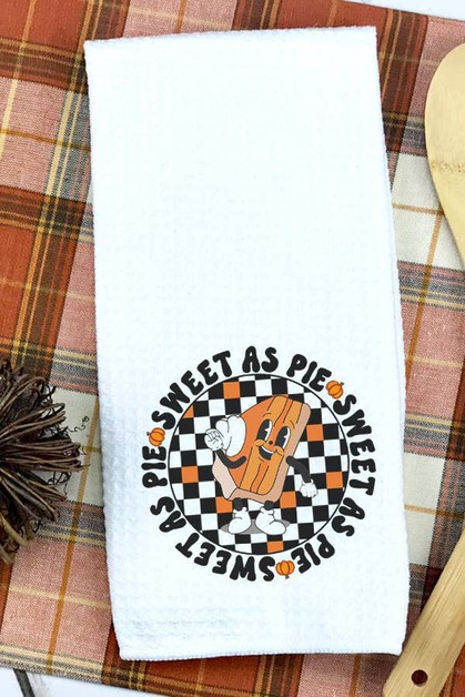 CALI BOUTIQUE, Sweet as Pie Thanksgiving Pie Fall Waffle Weave Towel, 808222t