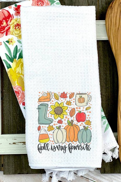 CALI BOUTIQUE, Fall Gifts Fall is my Favorite Doodle Kitchen Towel, 582224t