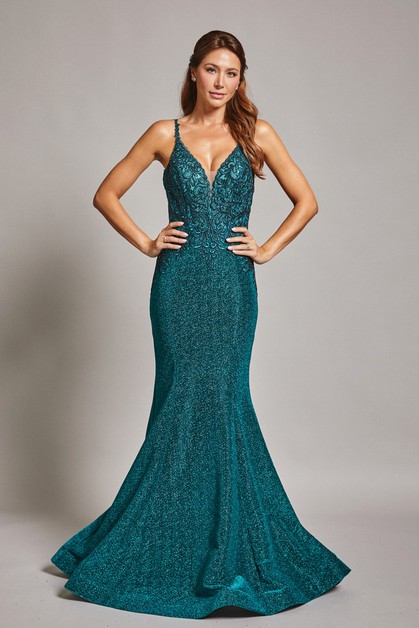 AG STUDIO, Sleeveless Long Evening Dress, RD202162TEAL