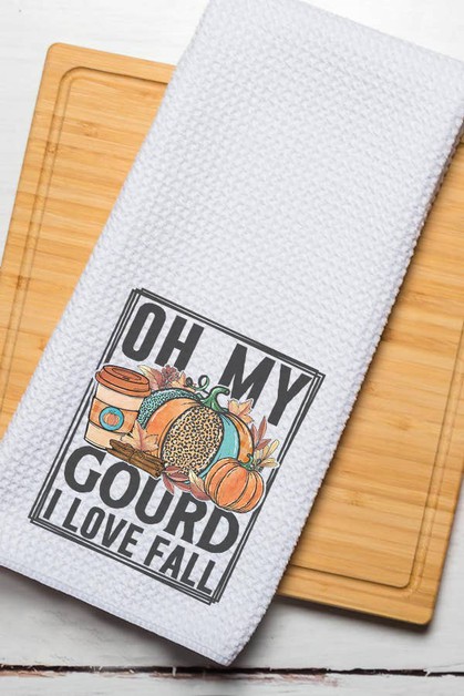 CALI BOUTIQUE, Oh My Gourd I Love Fall Decor Autumn Graphic Towel, 345222t