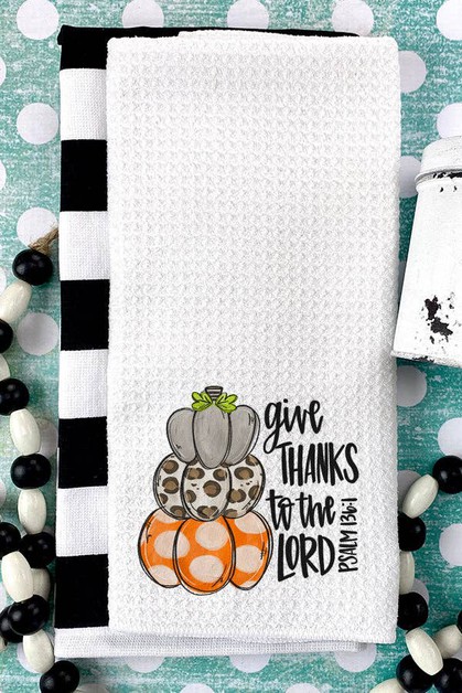 CALI BOUTIQUE, Fall Decor Give Thanks To The Lord Hand Towel, 583224t