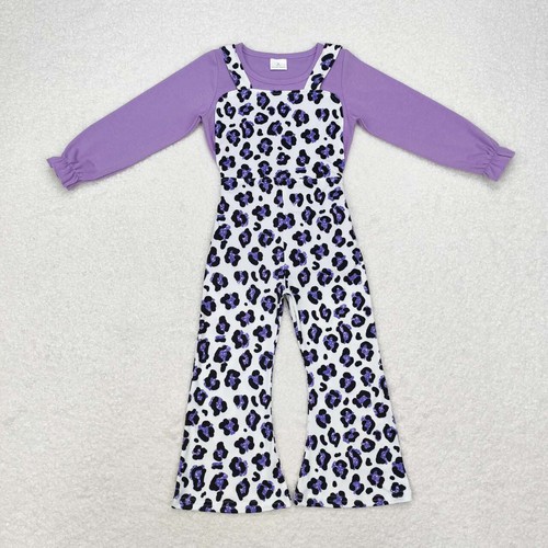 Yawoo Garments, Purple leopard overall match shirt kids girls clothing, undefined