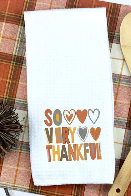 CALI BOUTIQUE, So Very Thankful Hearts Thanksgiving Fall Decor Towel, 353222t