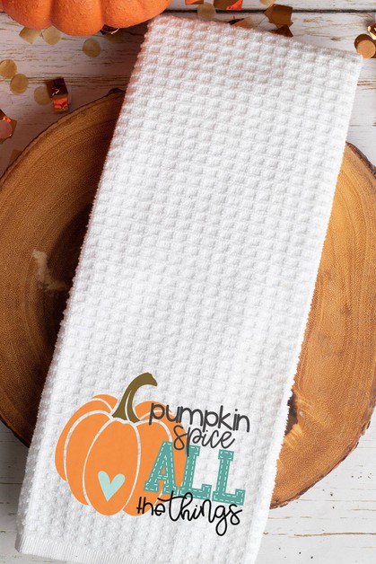 CALI BOUTIQUE, Pumpkin Spice All The Things Fall Thanksgiving Towel, 61921t