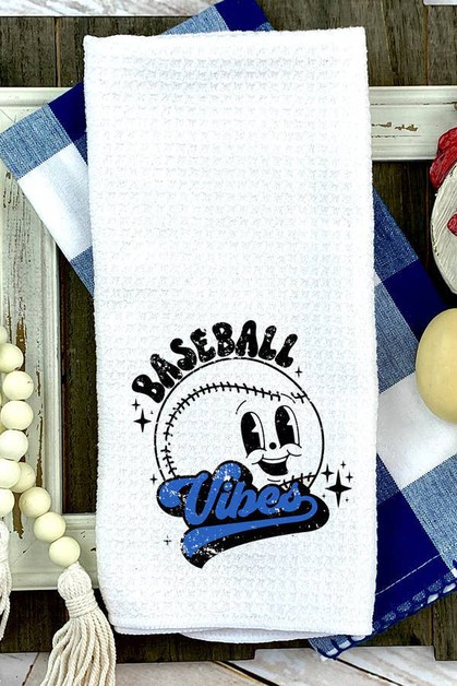 CALI BOUTIQUE, Baseball Vibes Gameday Waffle Weave Fall Towel, 694222t