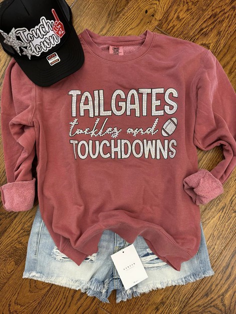 MidWest Tees, Tailgates Tackles And Touchdowns Spangle CC Fleece, TailgatesTacklesTouchdown